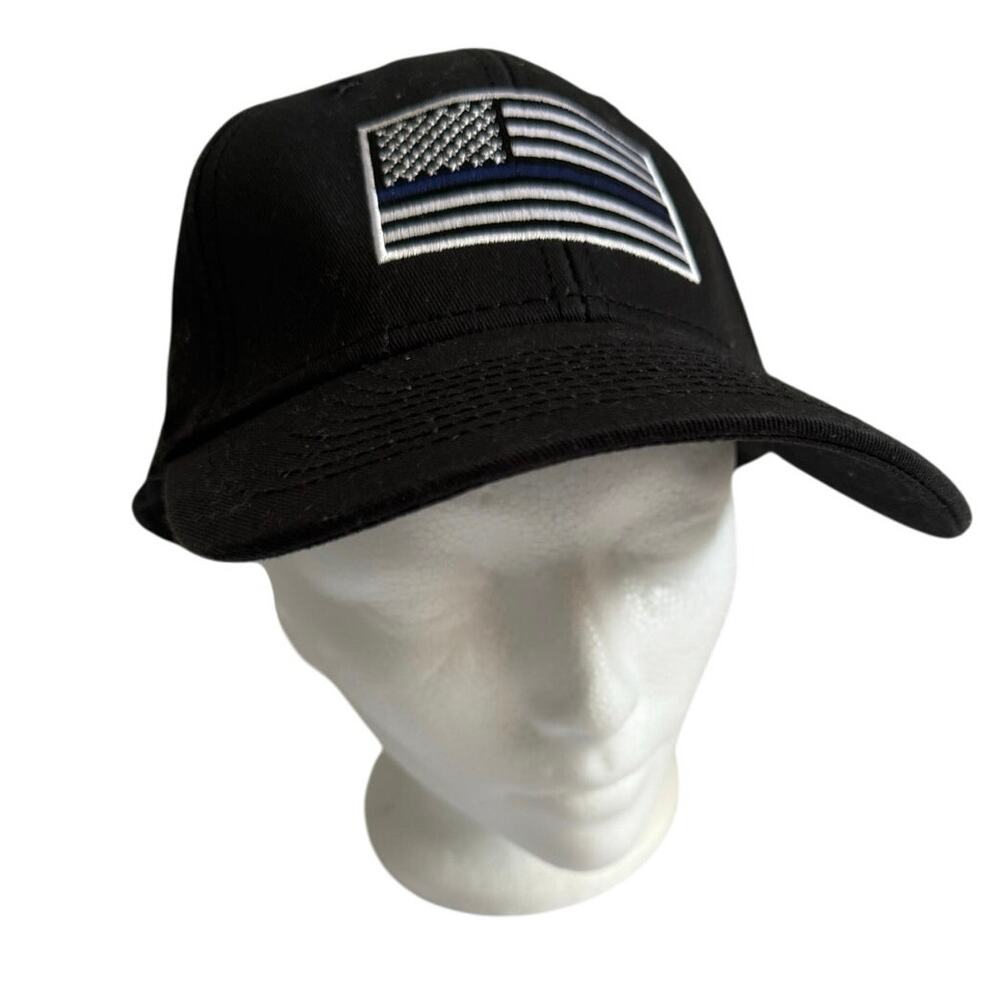 Thin Blue Line American flag cap